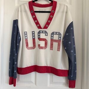 Women's USA Light Sweater - Red, White, and Blue